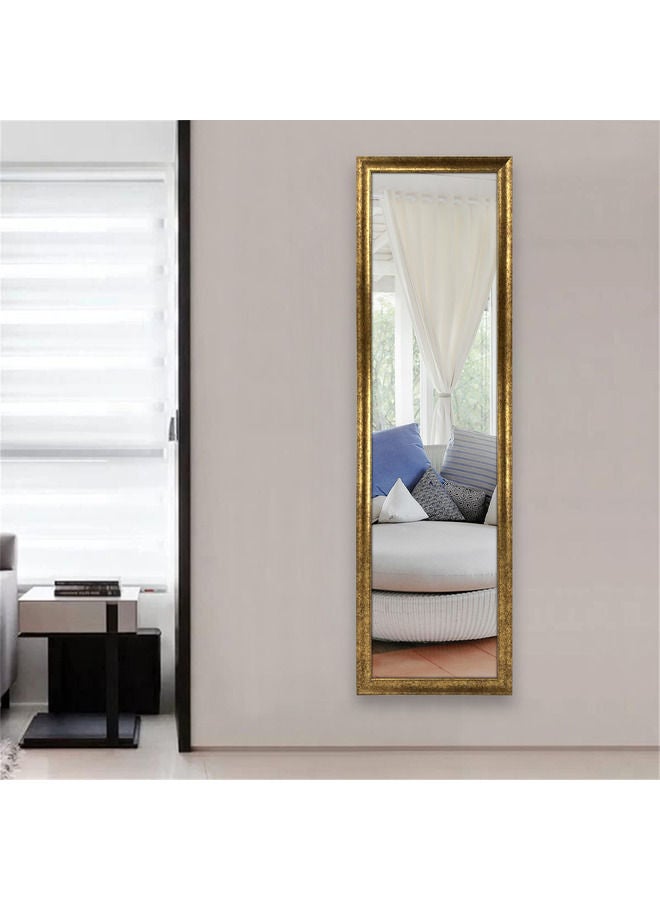 Decorhills Vertical Wall Mount Mirror with PVC Frame, Full-Length Dressing Mirror for Bedroom, Bathroom, Living Room, Makeup & Vanity Mirror, Large Home & Office Wall Mirror, Brown Gold 36x126cm - Image 4
