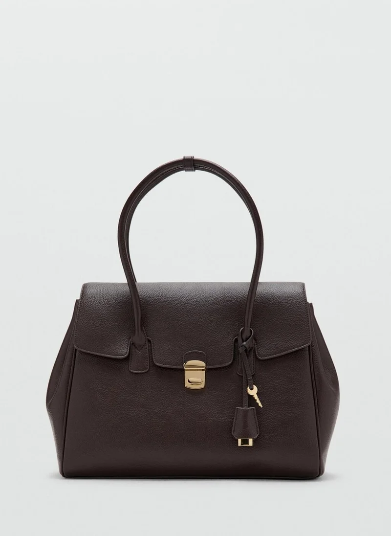 MANGO Medium city handbag with flap