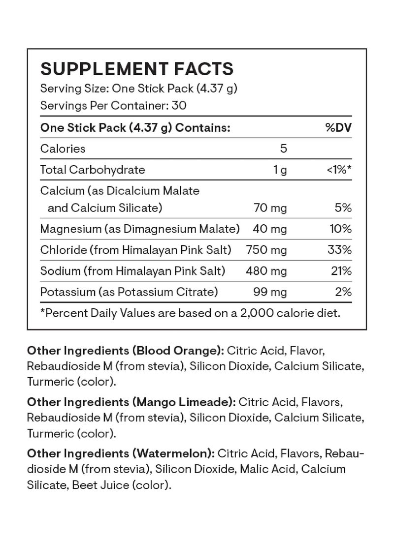 Thorne Daily Electrolytes 10 Blood Orange Dietary Supplement 30 Stick Packs 30  - Image 2