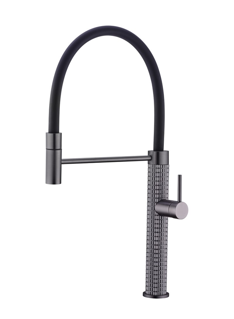 HEIMBERG FLORA Single Lever Kitchen Sink Mixer with Sedal Cartridge and Neoperl Aerator Gun Metal - Image 1