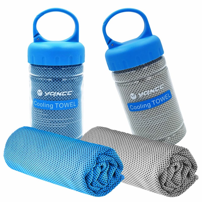 Nariele 2 Pack Cooling Towel 47x12 Ice Towel for Neck Soft Breathable Chilly Towel Microfiber Cool Towel for Yoga Golf Gym Camping Running Workout  More Activities
