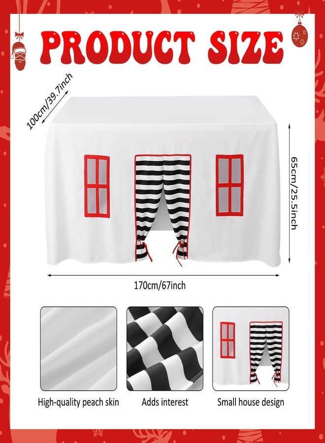 Oudain 10ft x 7.5ft Large Playhouse Table Cloth Table Tent Cover Playhouse Indoor Outdoor Tablecloth for Birthday Party Playground Room Play Accessory(Mixed Colors,Striped Style) - Image 2