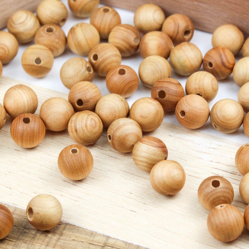 Prometis 200pcs 8mm Natural Sandalwood Round Beads Gorgeous Craft Handmade Polished Spacer Mala Pray Beads with Elastic Cord for Bracelets DIY Rosary Tasbih Jewelry Making - Image 3