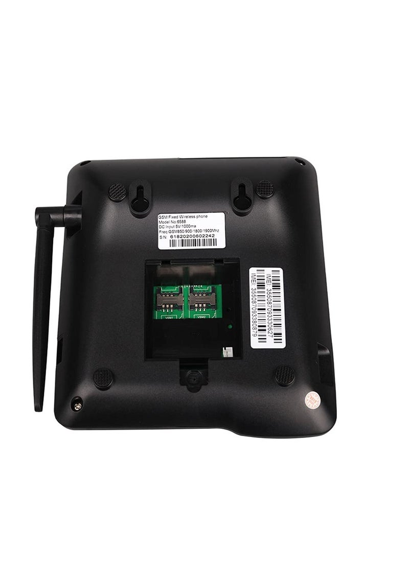 ماركة غير محددة - هاتف لاسلكي يعمل ببطاقة SIM وجهاز GSM ثابت لسطح المكتب مع شاشة رقمية كبيرة للمكتب والمنزل والفندق ودعم كبار السن - Image 1