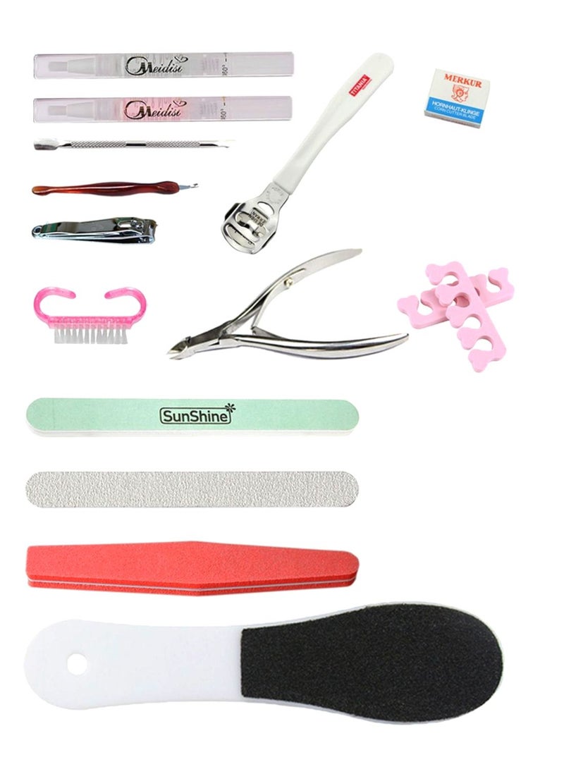 NIBEMINENT 16-Piece Manicure And Pedicure Nail Tool Set Multicolour - Image 1