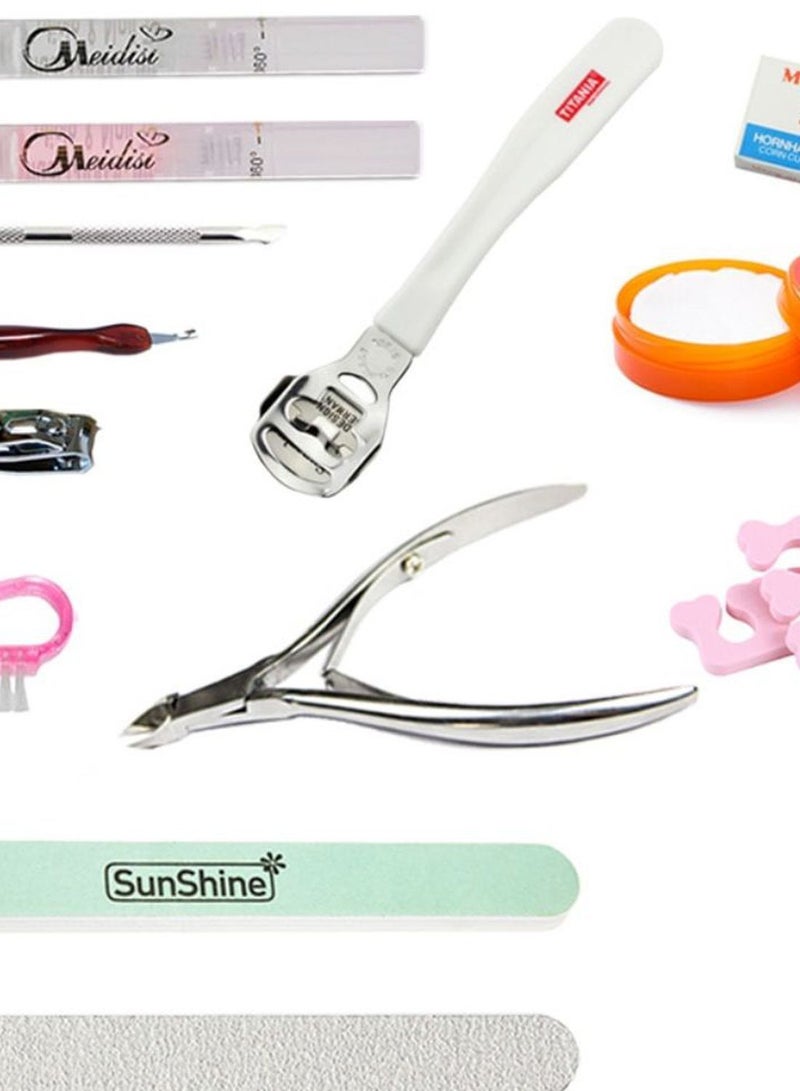 NIBEMINENT 16-Piece Manicure And Pedicure Nail Tool Set Multicolour - Image 2