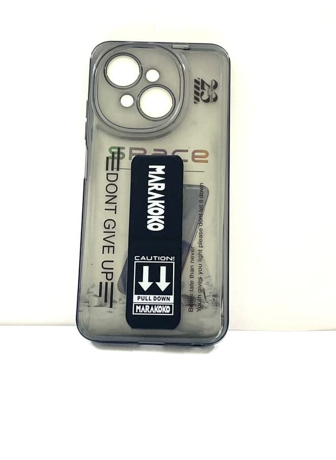 Marakoko - Tecno spark go 1 Shock Proof Silicone protection Clear Case Cover With Magnetic Hand Grip - Image 1