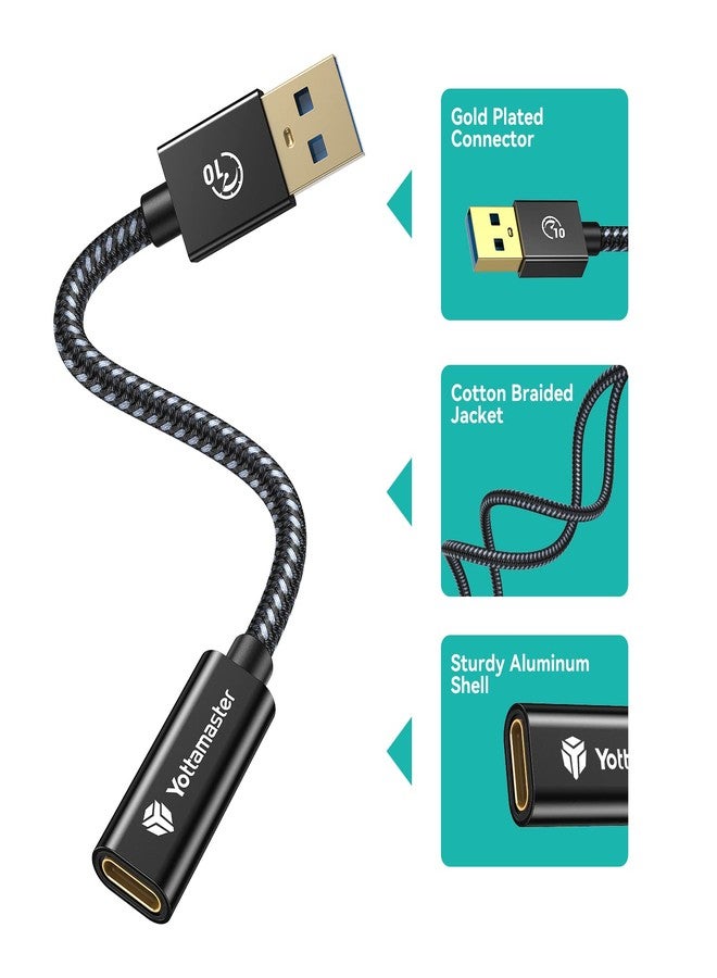 Yottamaster USB C Female to USB Male Adapter, USB C to USB A OTG Cable Adapter 10Gbps, 3.3ft Type C Female to USB A Male Cable, USB-C Female Cord for Phones Laptops Tablets [1m/3.3ft] - Image 4