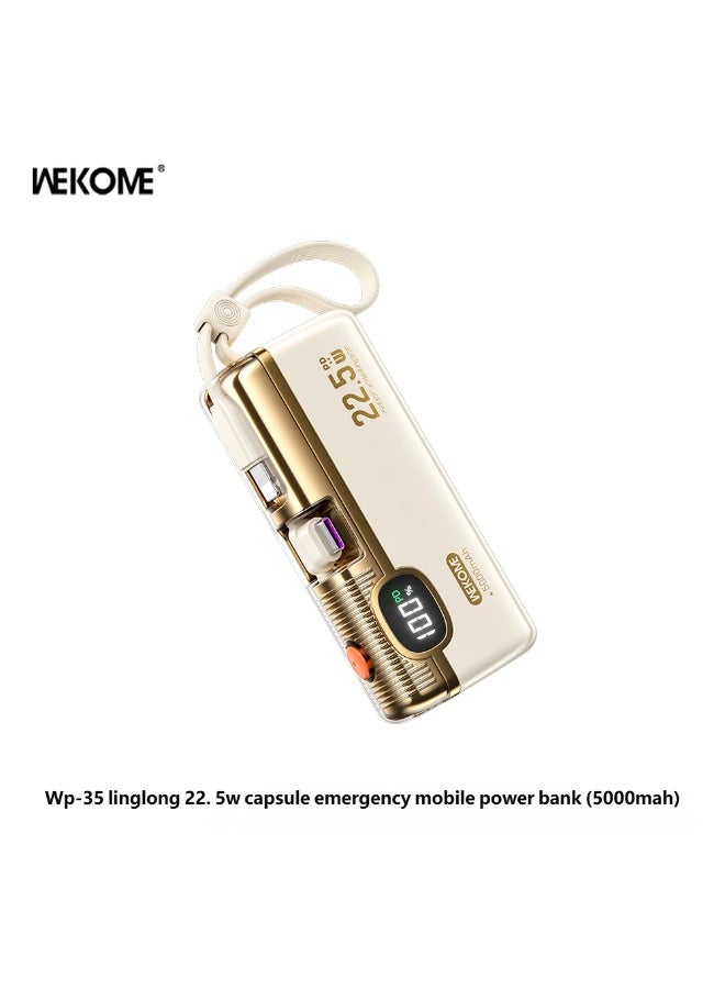 WEKOME Mini power bank, 5000mAh backup battery, portable charger, external battery for mobile phones, fast charging. - Image 1