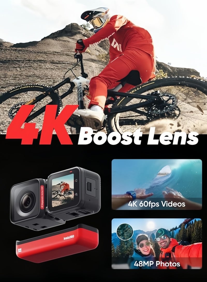Insta360 One RS Twin Edition – Waterproof 4K 60Fps Action Camera And 5.7K 360 Camera With Interchangeable Lenses, Stabilization, 48MP Photo, Active HDR, AI Editing - Image 3