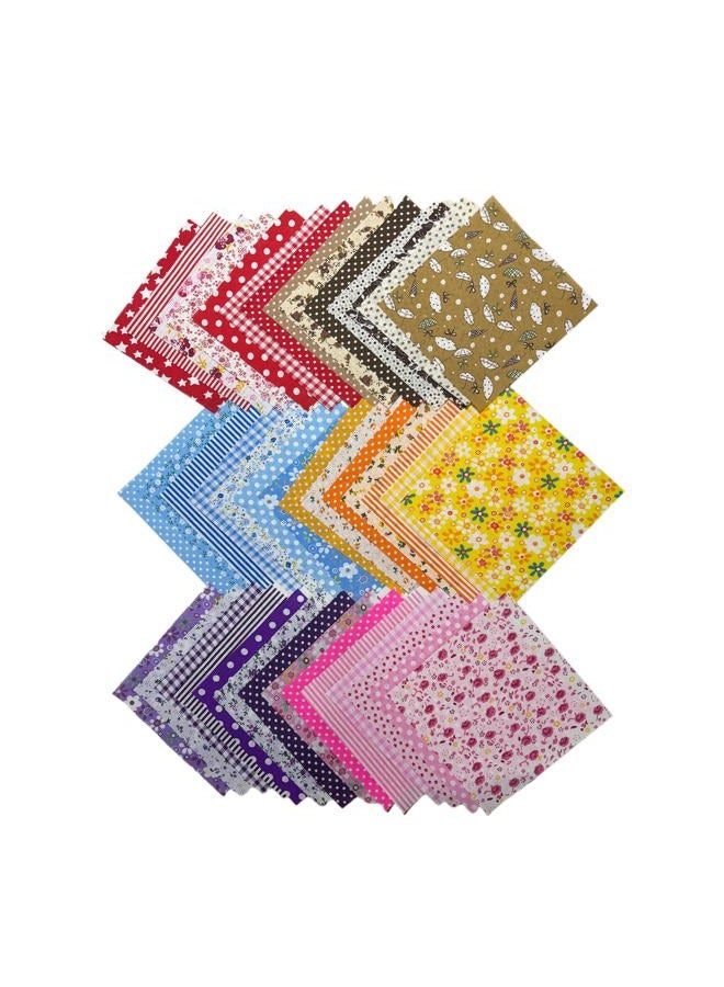 Litboom Quilting Fabric Squares, 42 Pack Cotton Craft Bundle, 5x5 Inch Pre-Cut Multicolor Floral Patterns for DIY Sewing, Patchwork and Crafting Projects - Image 1