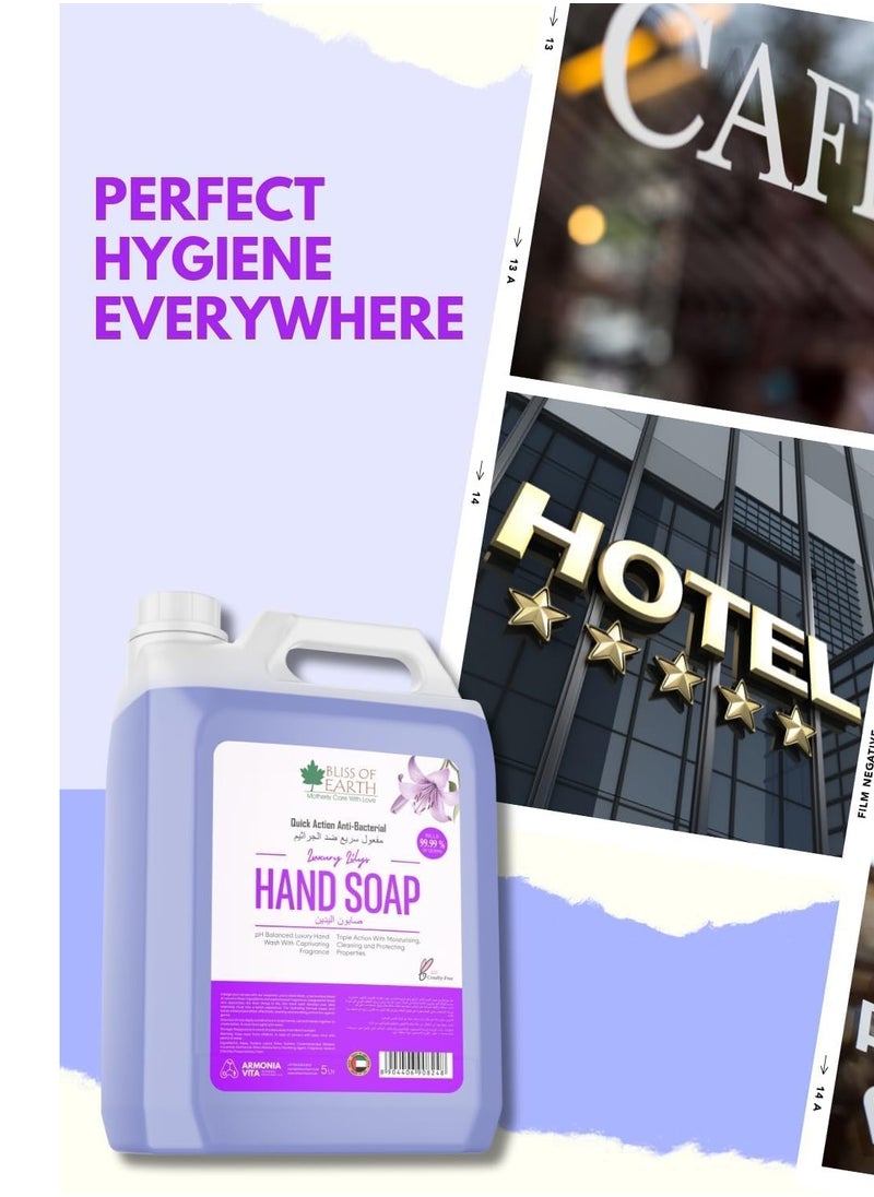 BLISS OF EARTH Hand Wash Refill, Refreshing Luxury Lily & Citrus Combo,10 Litres.  - Image 5