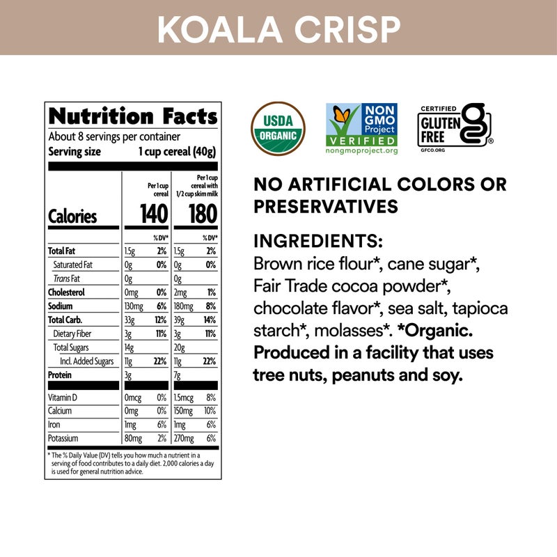 EnviroKidz Organic Koala Crisp Cereal, 11.5 oz (Pack of 1), Chocolate, Gluten Free, Non-GMO, Fair Trade, by Nature's Path - Image 5