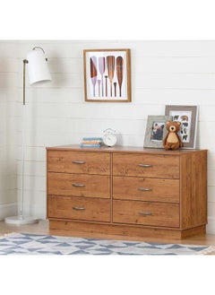 Al Home Kids Dresser: 128x45x69 Wood, Brown by Alhome 