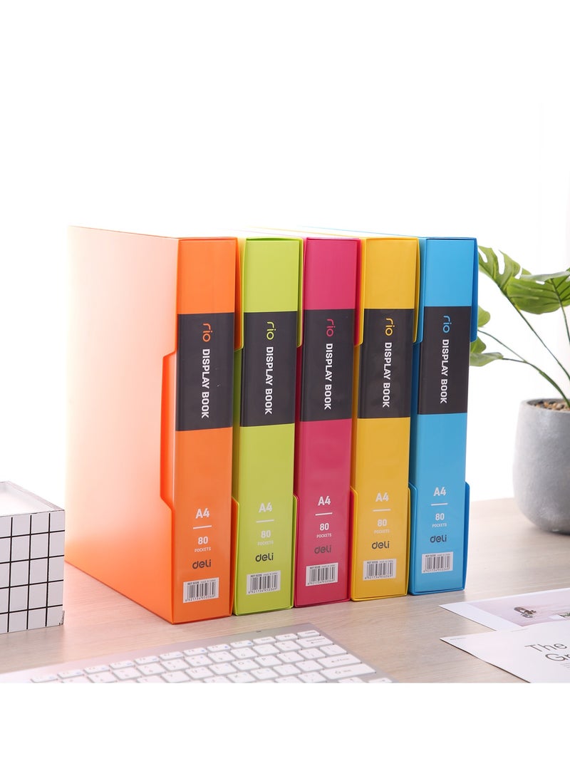 Deli E5036 Display Book - A4, 80 Pages, Assorted Colors  - Image 1