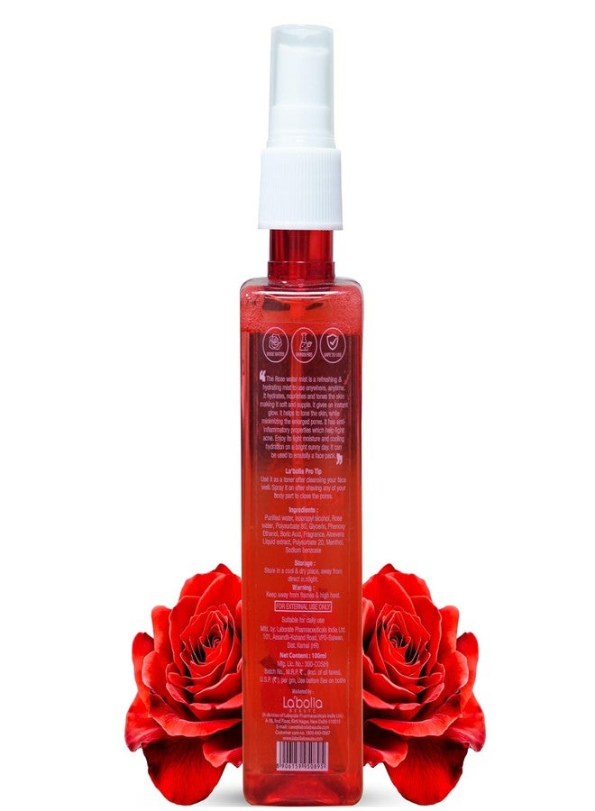 Labolia Beaute Pure Rose Water Mist For All Skin Types | Face Toner/Skin Toner for Men & Women (100ml) - Image 3