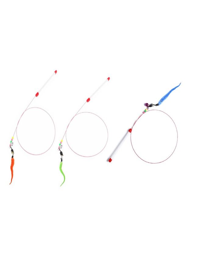 AL THEQA 3 PCS Cat Toy Interactive Feather Teaser Wand Toy - Image 5