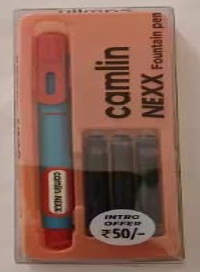 Camlin NEXX Fountain Pen,Blue ink,Pack of 3 - Image 1