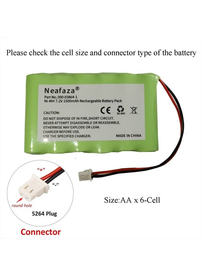 NEAFAZA 300-03864-1 بطارية بديلة 7.2 فولت 1500 مللي أمبير متوافقة مع إنذار هوني ويل لينكس WALYNX-RCHB-SC هوني ويل لينكس تاتش K5109، L3000، L5000، L5100، L7000 - Image 3