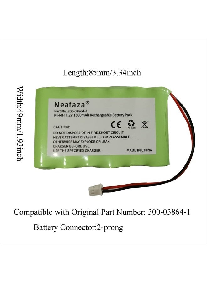 NEAFAZA 300-03864-1 بطارية بديلة 7.2 فولت 1500 مللي أمبير متوافقة مع إنذار هوني ويل لينكس WALYNX-RCHB-SC هوني ويل لينكس تاتش K5109، L3000، L5000، L5100، L7000 - Image 2