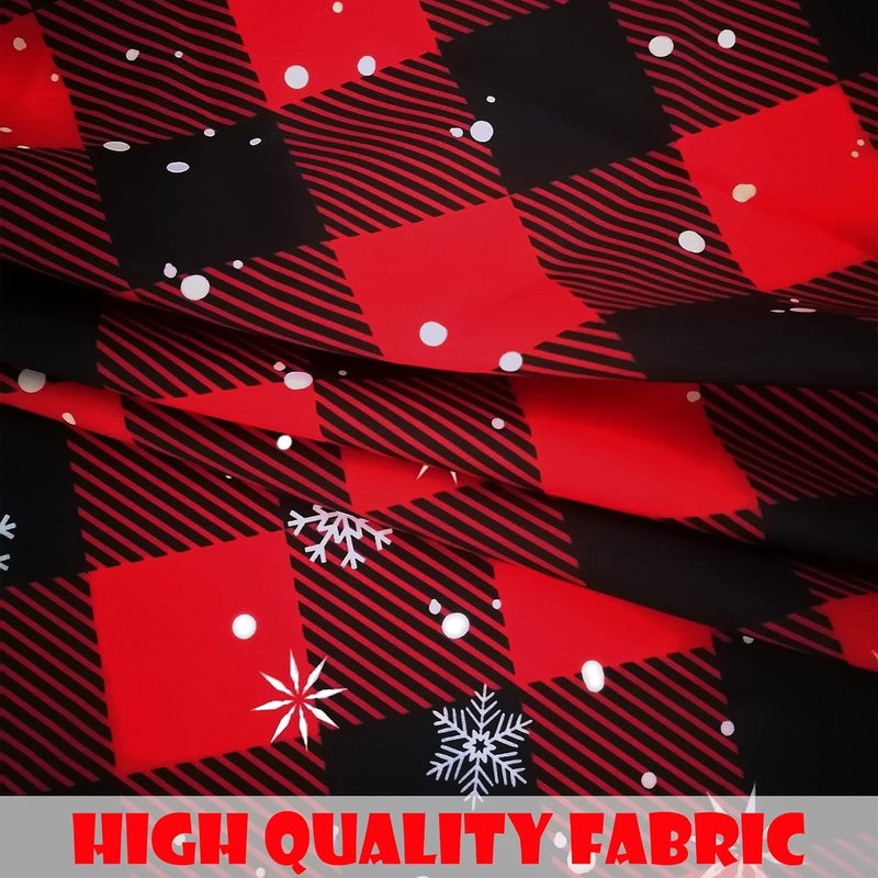 SuQKXCo Christmas Snowflake Round Table Cloths Red Black Buffalo Plaid Tablecloth 60 inch Cover Mat Spill Proof Table Covers for Kitchen Party Dinner Tabletop Decoration - Image 5
