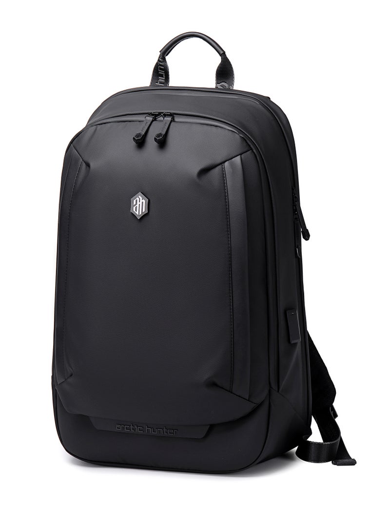 ARCTIC HUNTER Laptop Backpack with Tablet Compartment Stylish Backpack for Men with USB Charging Port Lightweight College Backpack Multiple Pockets Water Resistant Anti theft Laptop Backpack B00443 Black - Image 1