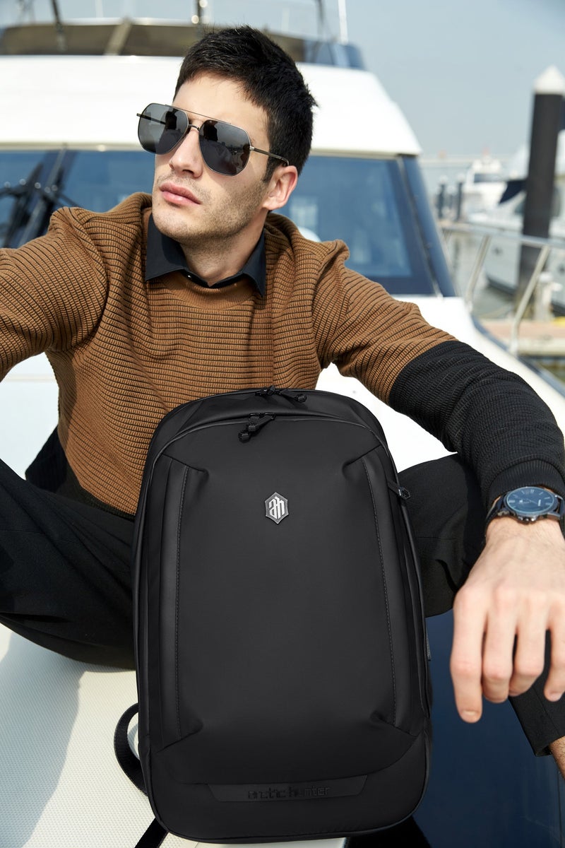 ARCTIC HUNTER Anti-Theft 15.6 Inch Water Resistant Shoulder Bag with Multi-Pockets with Built in USB Port for Men Women, B00443, Black - Image 2