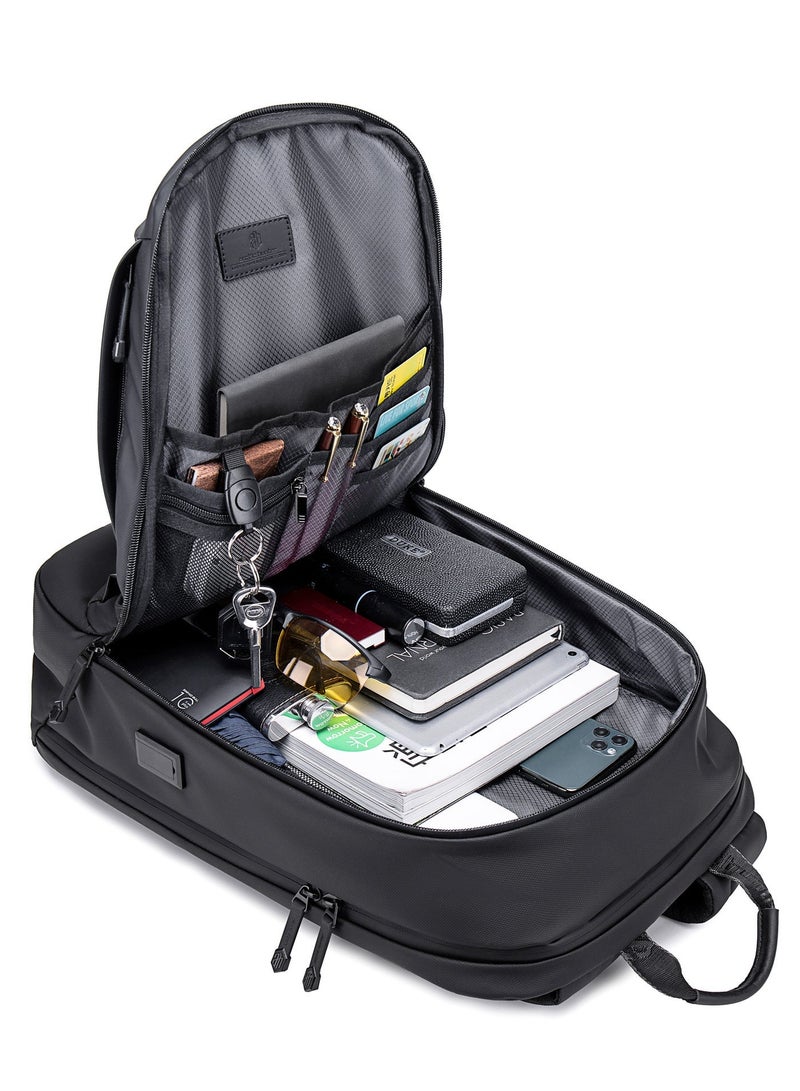 ARCTIC HUNTER Anti-Theft 15.6 Inch Water Resistant Shoulder Bag with Multi-Pockets with Built in USB Port for Men Women, B00443, Black - Image 3