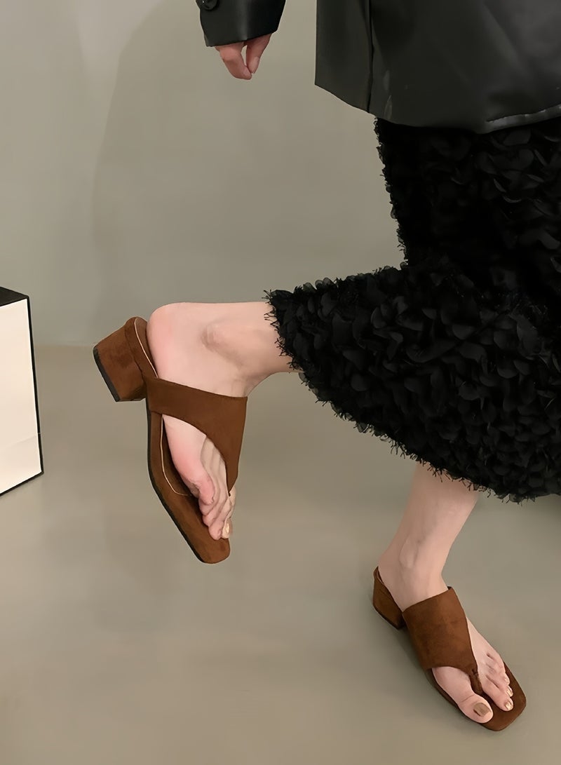 Temperament Clip Toe High-heeled Slippers  - Image 3
