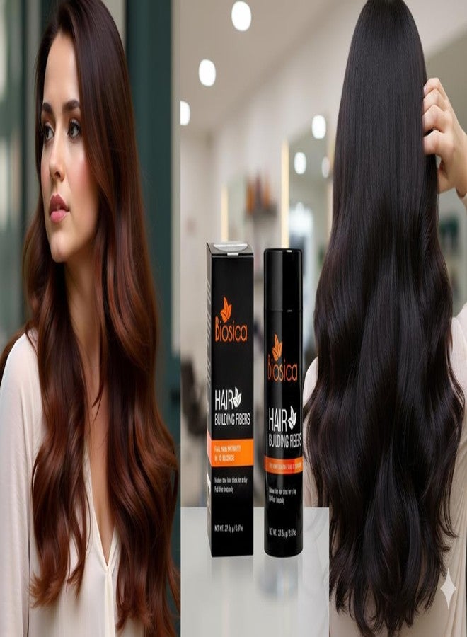Biosica Hair Building Fibers 27.5Gm - For Thin & Fine, Hair Thickening Fibers For Men & Women, Like Caboki,Toppik etc. (Black) - Image 2