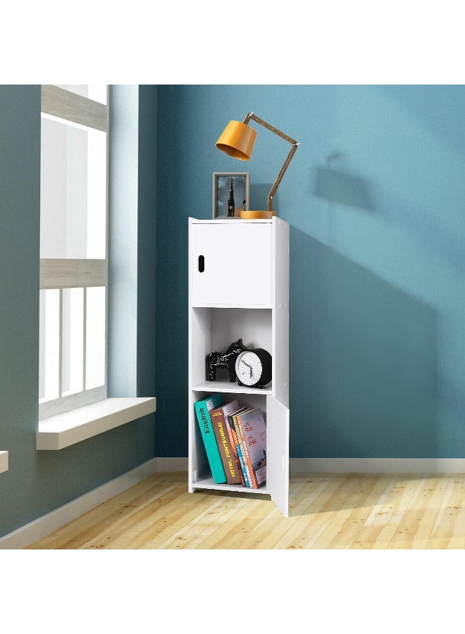 TPGP Waterproof Bathroom Cabinets, White Bathroom Storage Shelf Organizer Cupboard with Daily use Layer and 1 Cupboard Door - Image 4