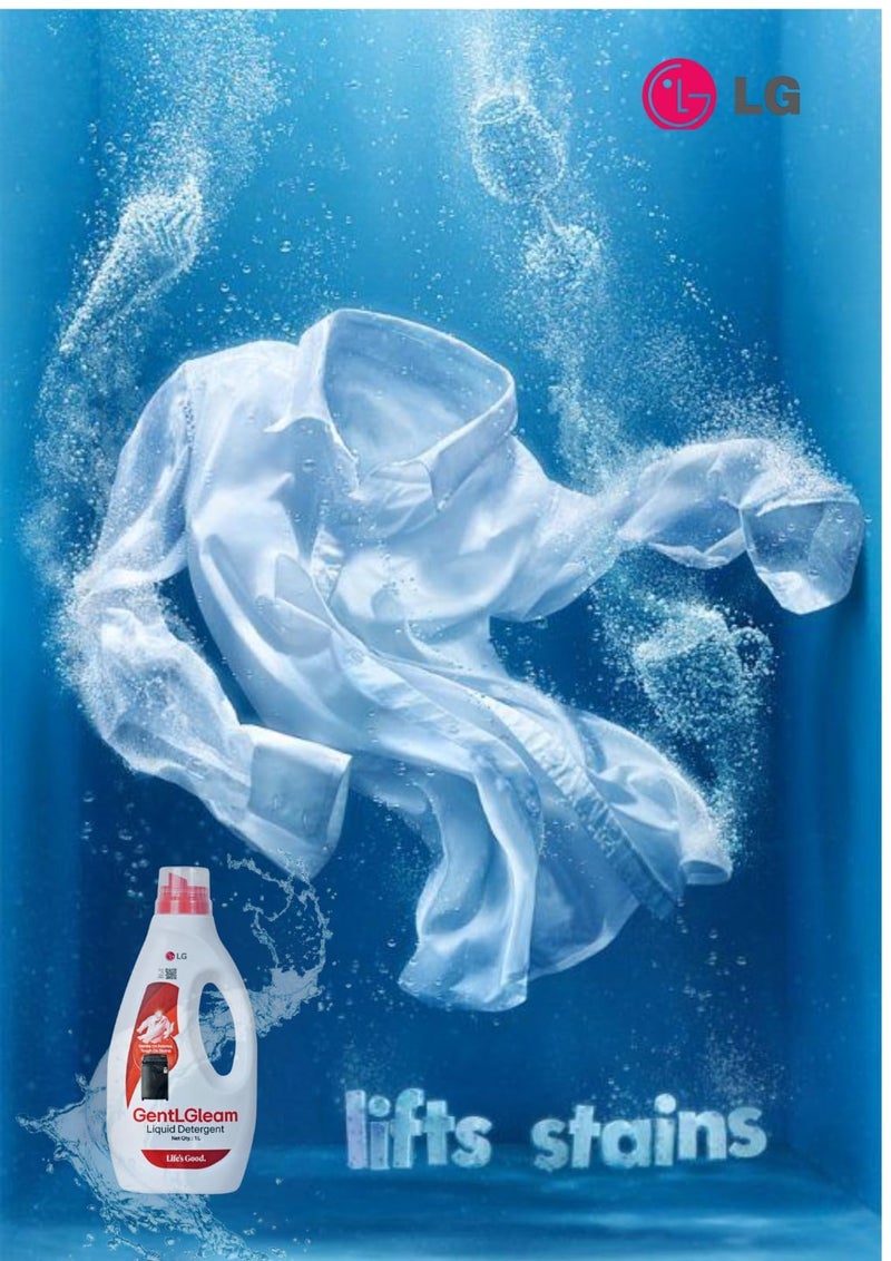 LG GentLGleam Liquid Detergent For Top Load Washing Machines Gentle On Fabrics, Tough On Stains (Part Code CLS31460004) - Image 4