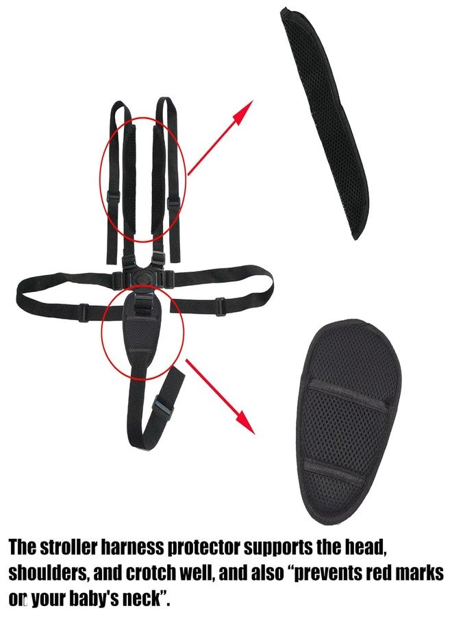 Dogxiong Universal 5 Point Adjustable Harness Seat Belt Stroller for High Chair Stroller for Kids Harness Belt with Baby Shoulder Strap and Crotch Harness Pads Belt for Child Kid - Image 3