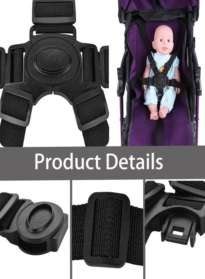 Dogxiong Universal 5 Point Adjustable Harness Seat Belt Stroller for High Chair Stroller for Kids Harness Belt with Baby Shoulder Strap and Crotch Harness Pads Belt for Child Kid - Image 2