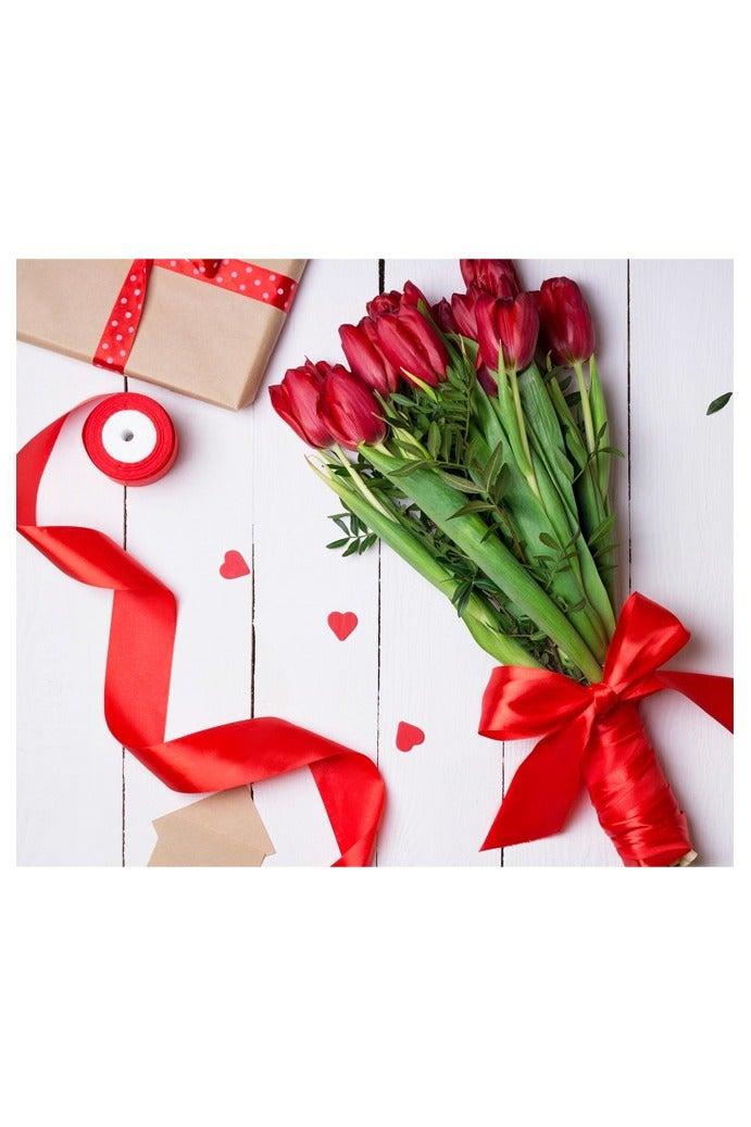 2 Pcs Red Satin Ribbon, 1.97Inches x 25 Yards Fabric Satin Ribbon for Gift Wrapping, Crafts, Hair Bows Making, Wreath, Wedding Party Decoration - Image 2