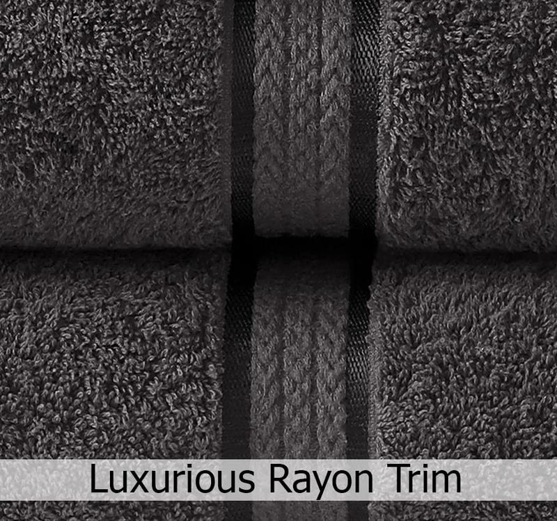 COTTON CRAFT Ultra Soft 6 Piece Towel Set - 2 Oversized Large Bath Towels 2 Hand Towels 2 Washcloths - Absorbent Quick Dry Everyday Luxury Hotel Bathroom Spa Gym Shower Pool - 100% Cotton - Charcoal - Image 2