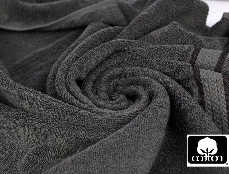 COTTON CRAFT Ultra Soft 6 Piece Towel Set - 2 Oversized Large Bath Towels 2 Hand Towels 2 Washcloths - Absorbent Quick Dry Everyday Luxury Hotel Bathroom Spa Gym Shower Pool - 100% Cotton - Charcoal - Image 4