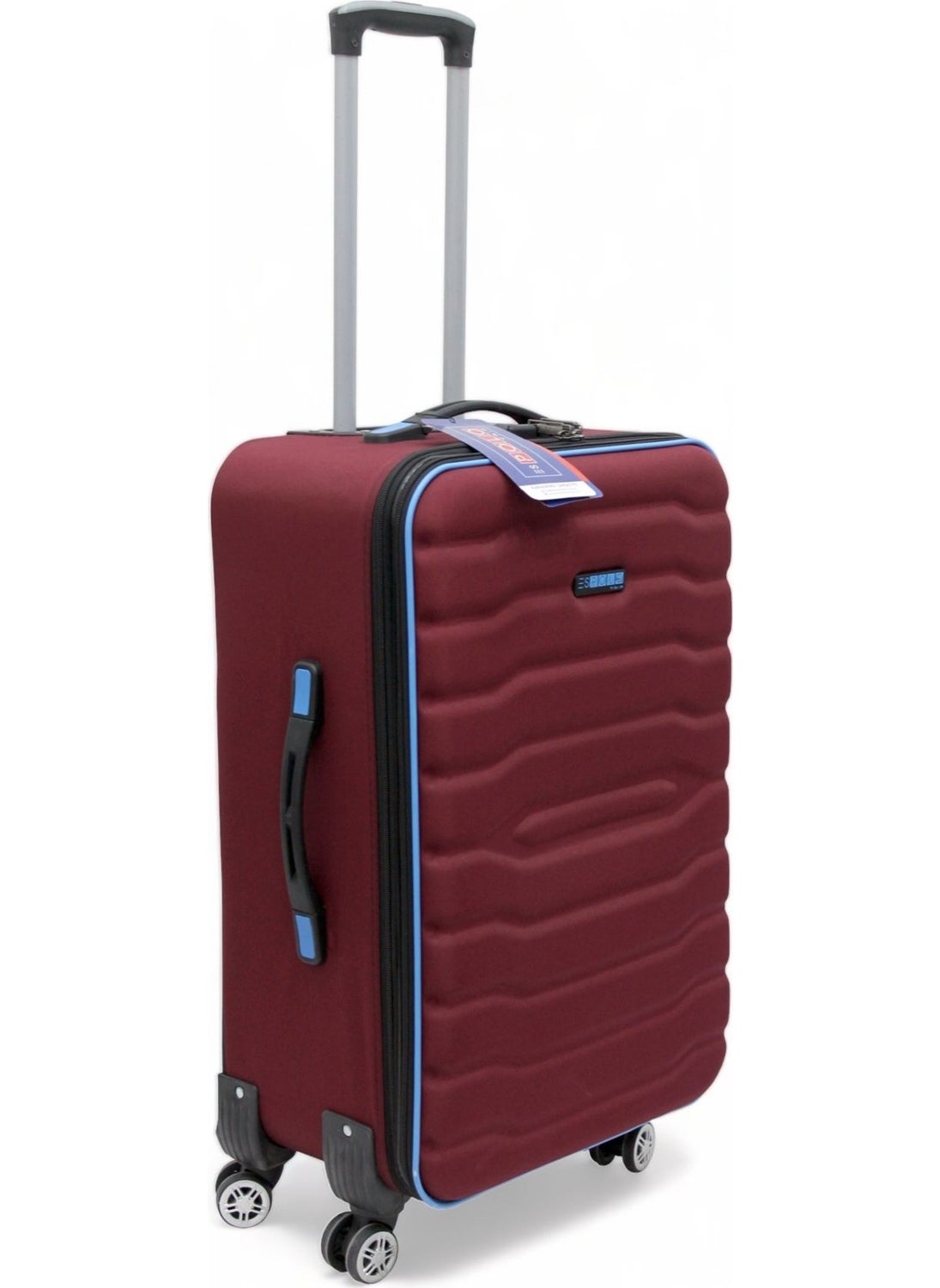 Es Polo Trip - Claret Red Cabin (Small), Medium and Large Size 3-Piece Special Embossed Fabric Suitcase Set - Image 1