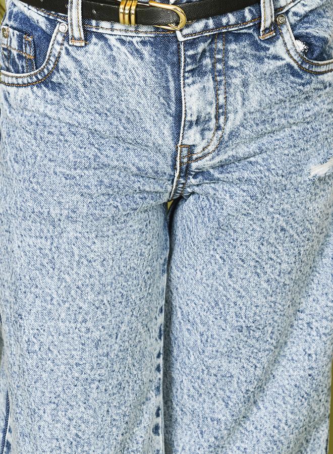 LILPICKS Light Denim Wash Straight Flared Jeans  - Image 3