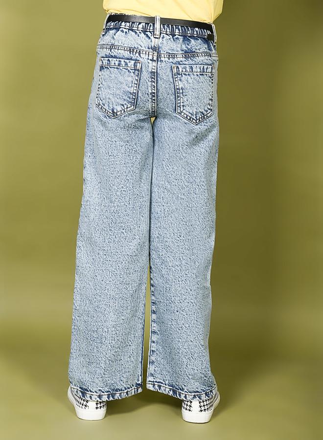 LILPICKS Light Denim Wash Straight Flared Jeans  - Image 4