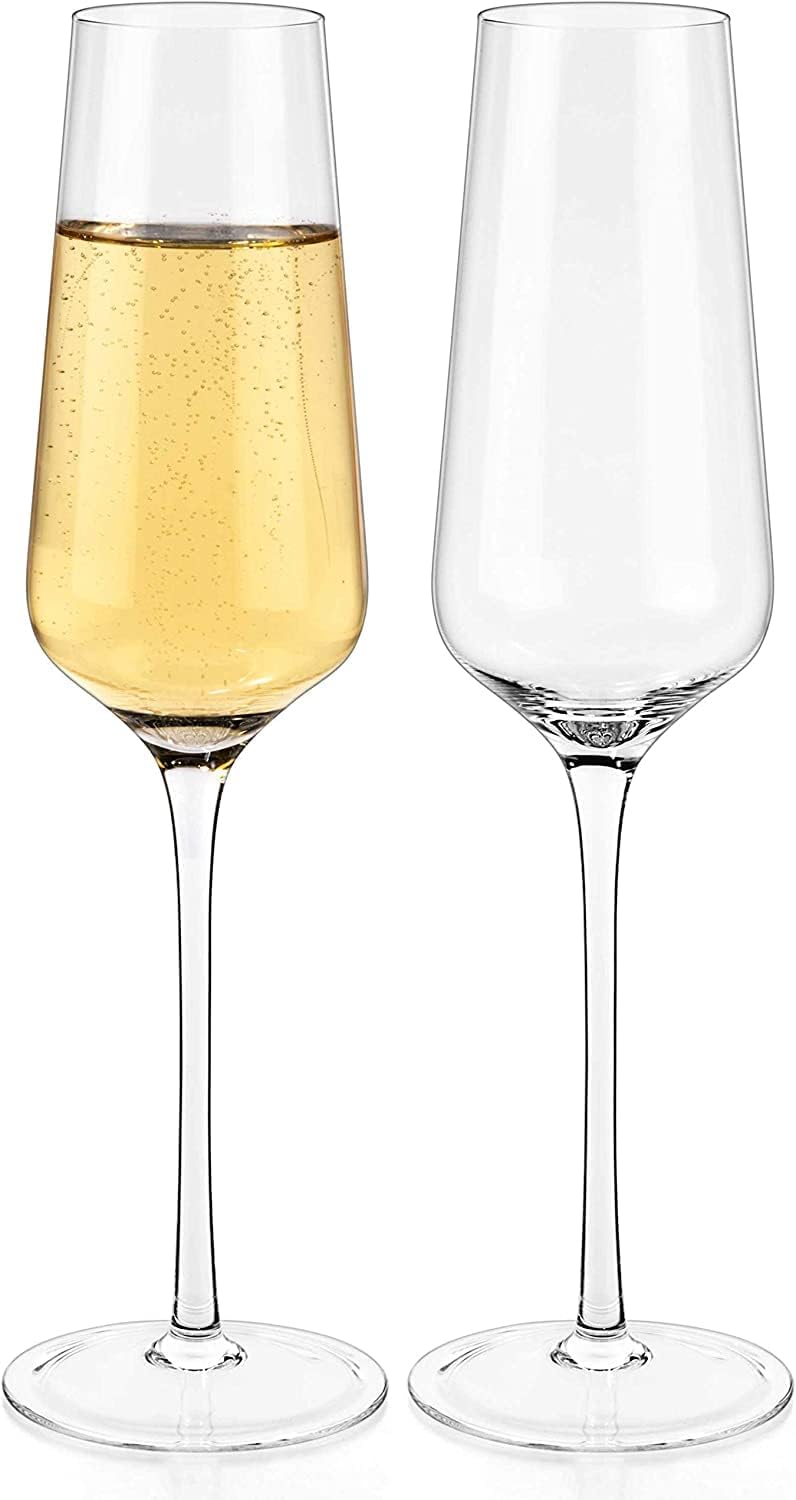 AUREUS Wine Glasses Champagne Brandy Big Stem Wine Glass 250 ML White Wine Red Wine Glasses for Party Restaurants Set of Champagne Glass 6 - Image 1