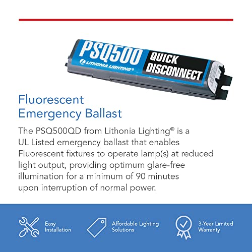 Lithonia Lighting Power Sentry Emergency Battery Back Up, T5 and T8 Compatible Fluorescent Ballast with 1400 Lumen Output, 90 Minute Emergency Operation, UL Listed (PS1400QD MVOLT M8) - Image 2