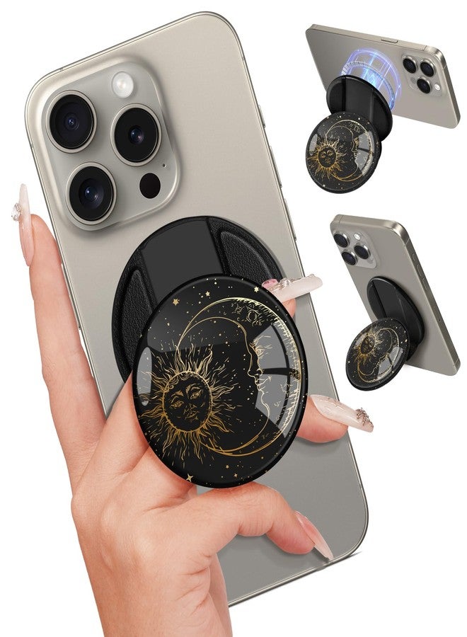 Kidcube Phone Grip Compatible with Magsafe - Magnetic Phone Grip Stand Cute Sun Moon Finger Grip Kickstand Ring Holder Women Girls Compatible with Magsafe Accessories for iPhone 16/15/14/13/12 Series - Image 1