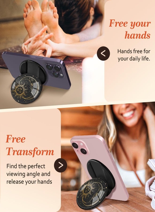 Kidcube Phone Grip Compatible with Magsafe - Magnetic Phone Grip Stand Cute Sun Moon Finger Grip Kickstand Ring Holder Women Girls Compatible with Magsafe Accessories for iPhone 16/15/14/13/12 Series - Image 3