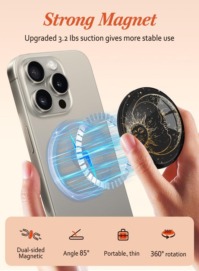 Kidcube Phone Grip Compatible with Magsafe - Magnetic Phone Grip Stand Cute Sun Moon Finger Grip Kickstand Ring Holder Women Girls Compatible with Magsafe Accessories for iPhone 16/15/14/13/12 Series - Image 2
