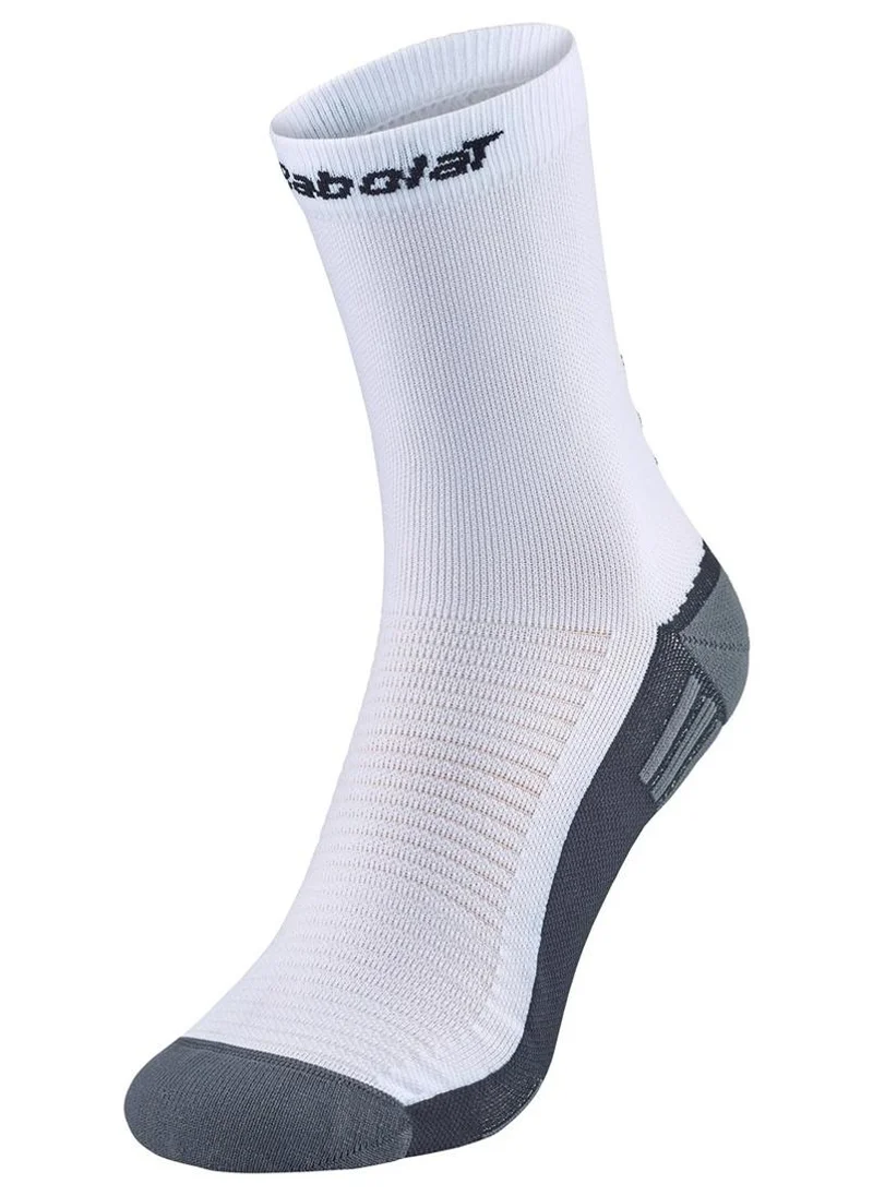 بابولات Babolat Padel Padel Mid-Calf Socks-5Ua1323P-1001, Color - White, (French Brand)