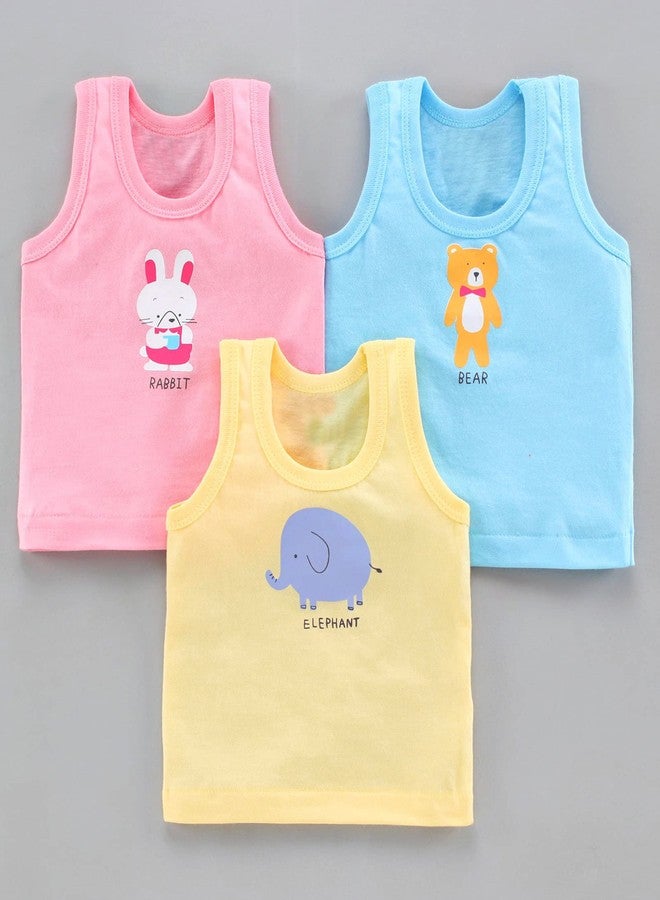 ANGAAKAR CLOTHINGS Printed Baby Vest for Kids Cotton Sleeveless Toddler Sando Baniyan Baby Innerwear Cloth for Boys & Girls, Pack of 6 - Image 2