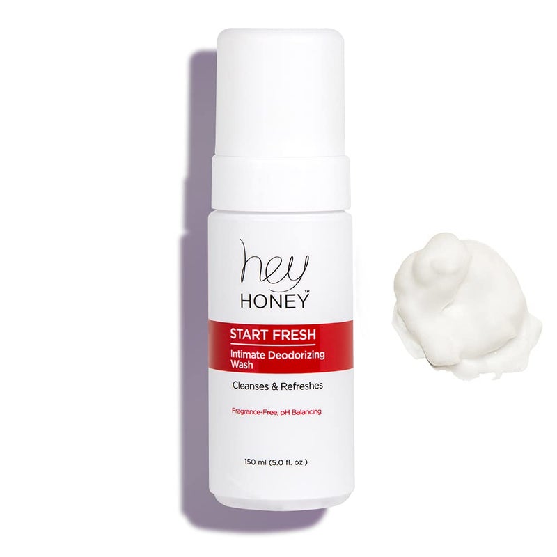 Hey Honey Skincare Intimate Body Odor Wash Foam | pH Balancing Cleanser | Feminine Vaginal Wash | Fragrance-Free Non-Irritating | Aloe Vera, Honey & Propolis Extract for Sensitive Skin | 5 Fl Oz.