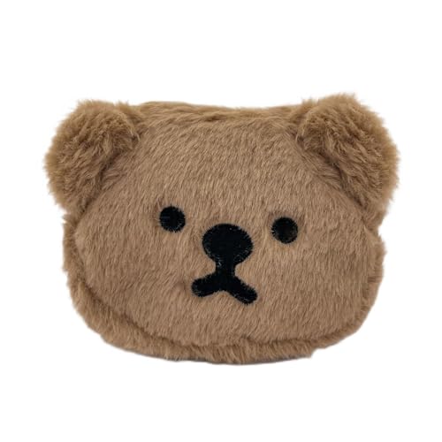 WisePoint Plush Coin Purse, Soft Change Purse Coin Pouch with Zipper, Bear Shaped Coin Wallet for Women and Girls, Exquisite Coin Bag Small Storage Bag for Lipsticks, Coin, Cards, Cash (brown) - Image 4