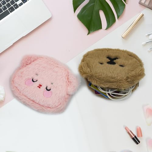 WisePoint Plush Coin Purse, Soft Change Purse Coin Pouch with Zipper, Bear Shaped Coin Wallet for Women and Girls, Exquisite Coin Bag Small Storage Bag for Lipsticks, Coin, Cards, Cash (brown) - Image 5